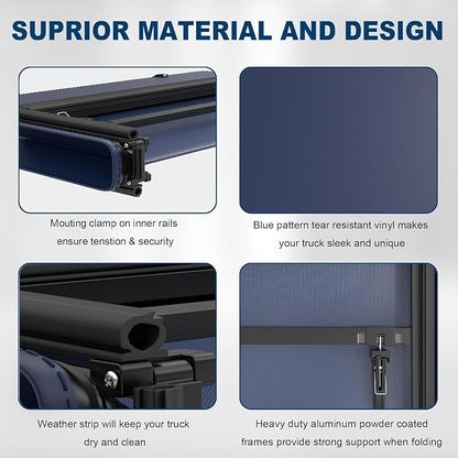 KUIPERAUTO 5.7FT Tri Hard Truck Bed Tonneau Cover Compatible for 2009-2026 Dodge Ram 1500 Inclu. Classic & New Body (w/o Ram Box) Utility Track System w/LED Light Strip