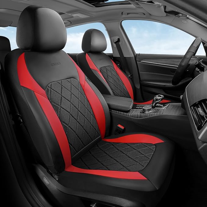 Coverado Car Seat Covers, Front Seat Covers, 2 Front Automotive Seat Cover, Mesh Breathable Seat Protectors, Universal Fit for Most Cars