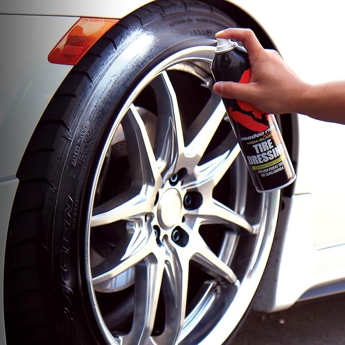Cobra-Tek Voodoo Ride High-Gloss Tire Dressing, 11 oz. (VR7705) - Long-Lasting Shine, Protective Barrier, No-Sling Formula, Self-Leveling, Narrow Spray Pattern