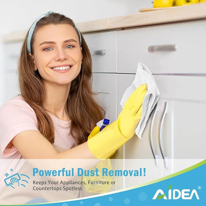 AIDEA Microfiber Cleaning Cloth White-600PK, Soft Microfiber Towels for Cars, Absorbent Cleaning Rags, Lint-Free Streak-Free Wash Cloths for House, Kitchen, Window,11.5"×11.5"