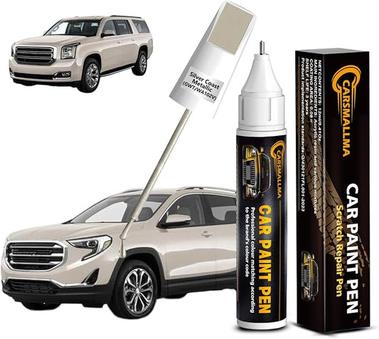 Silver Coast Metallic(GWT/WA102V) Car Touch Up Paint for GMC, Color Accurate Car Paint Scratch Repair Pen Kit Quick & Easy Fix Vehicle Chips and Automotive Nicks Scuff