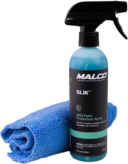 Malco SLIK SiO2 UV Paint Protection + Shine Spray for Vehicles (60-Day Advanced Protection & Shine) - Rejuvenates and Protects Exterior Finishes with Deep Shine/UV and Environmental Shield (264016)