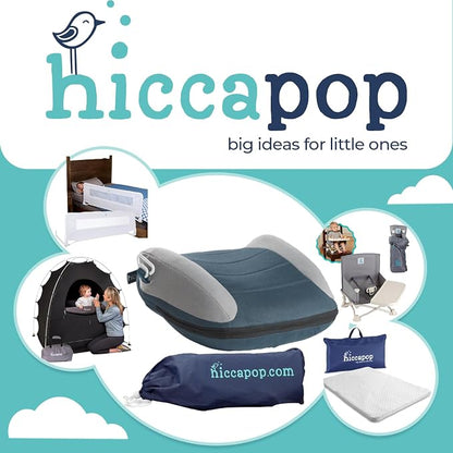 Hiccapop UberBoost Inflatable Backless Booster Seat for Kids, Portable Travel Car Seat | Ocean Steel Blue