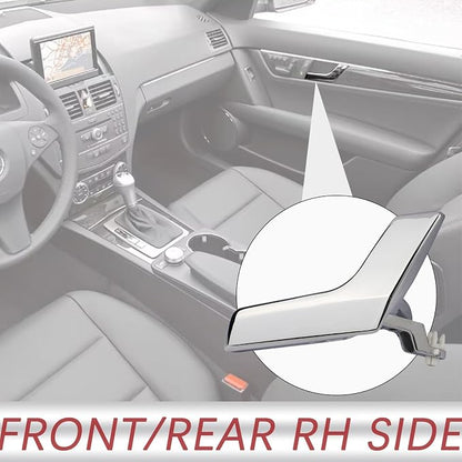 Metal Interior Door Handle Repair Kit (Chrome) | Compatible with Mercedes-Benz W204 X204 C230 C250 C280 C300 C350 C63 GLK250 GLK280 GLK300 | Inside Inner Front or Rear Right Passenger Side Door Lever