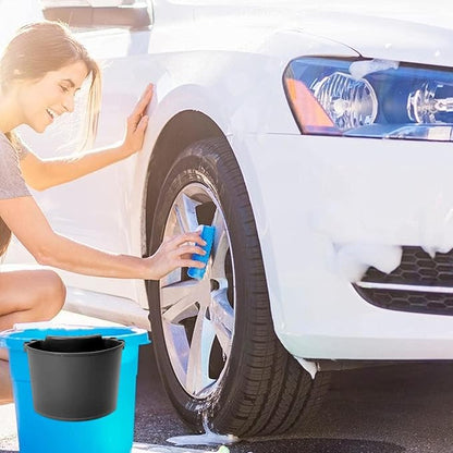 Car Detailing Bucket Organizer - Portable Auto Wash Bucket with Tool Hanger, Red