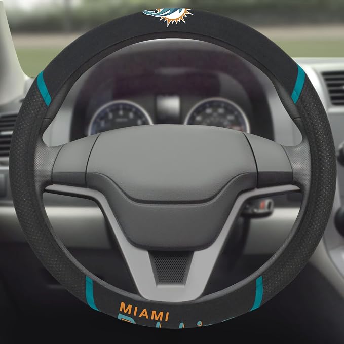 FANMATS NFL Unisex-Adult Embroidered Steering Wheel Cover