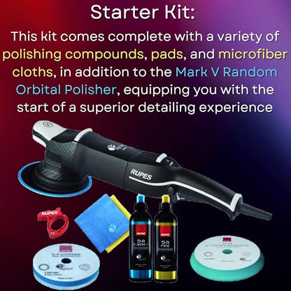 RUPES LHR21V Starter Kit for BigFoot Mark V Random Orbital Polisher - Additional Accessories Included - Reduced Noise & Vibrations - Enhanced Motor Efficiency - Provides Optimal Balance