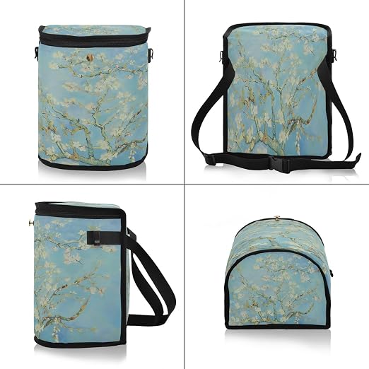 senya Car Trash Can Car Garbage Can Car Waste Basket,Almond Blossom Leak-Proof Car Trash Bin, Car Trash Hanging Car Accessories Interior Car Organizer Bag