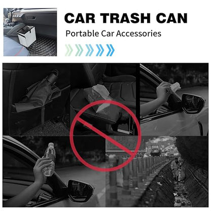 Homelove Car Trash Can, Leak-Proof Waterproof Trash Bin Collapsible Portable Auto Garbage Bag Large Capacity Trashcan Storage Bag Multipurpose Car Organizer Hanging (Light-Gray)
