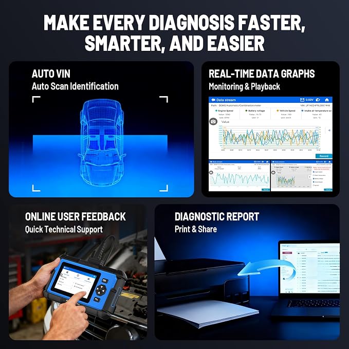 TOPDON ArtiDiag600 Pro, OBD2 Scanner Diagnostic Tool for All Systems, Code Reader Scan Tool with 9 Essential Maintenance Functions, Upgraded Version of AD600S/AD500, Lifetime Free Update