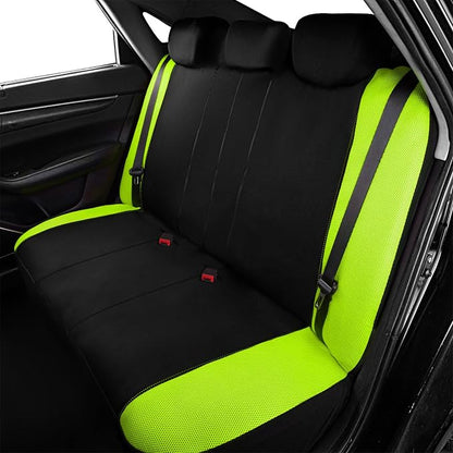 Flying Banner Butterfly car seat Covers ful Set Fashion Universal Lady Woman Female Rear Bench Split Colorized (Green, Full Set)
