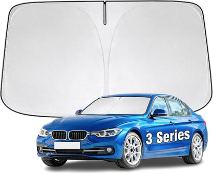 Windshield Sun Shade for BMW 3 Series 2006-2018 Sunshade 300T Windshield Cover Shield Protector Blocks UV Rays Custom Fit 3 Series Front Window Shade Windshield Accessories Keep Cool Foldable