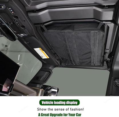 Roof Storage Bags Compatible with Hummer EV Accessories 2022-2026 SUV/SUT Overhead Storage Bag Organizer Cargo with Hardtop Suction Fixing Waterproof Can Foldable Sunshade