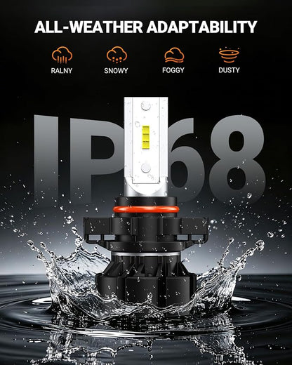 SEALIGHT 5202 LED Fog Light Bulbs, 18000LM 800% High Bright 50000 Hours Lifespan PS19W PS24W Fog Lights Led 5202 LED Bulb, 6500K Cool White Strong Penetration 5202 Fog Light Bulbs, Pack of 2