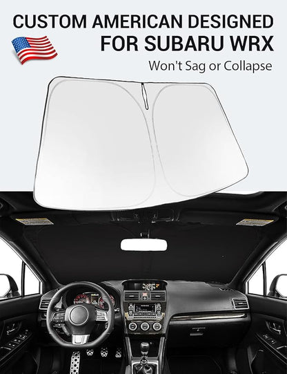 Proadsy 2026 Upgrade Windshield Sun Shade Custom Fit 2008-2014 WRX Foldable Front Sunshade Protector Sun Visor Blocks UV Rays Keep Car Cooler