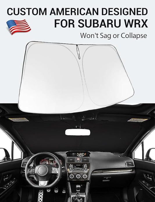 Proadsy 2026 Upgrade Windshield Sun Shade Custom Fit 2008-2014 WRX Foldable Front Sunshade Protector Sun Visor Blocks UV Rays Keep Car Cooler