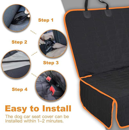 Reliadura Dog Car Seat Cover for Back Seat, Car Seat Covers for Pets, Nonslip Backseat Cover Protector, Washable Bench Seat Covers for Trucks & SUV