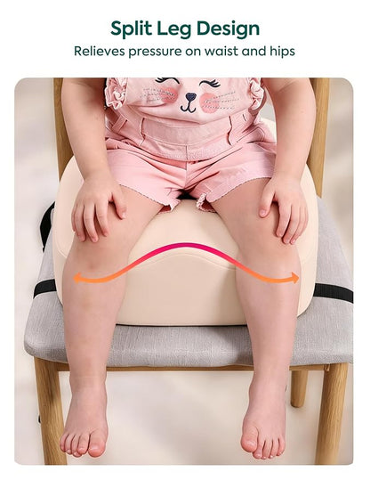 Babelio ErgoUp Booster Seat for Kitchen Chair, Promote Proper Upright Posture, Toddler Booster Seat for Dining Table, Removable & Washable Cover, Suitable for 18 Months to 5 Years, Beige