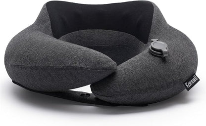 Keemall Inflatable Neck Pillow, Premium Travel Neck Pillow for Airplane Headrest Sleep - 3rd Generation, Double Comfort Plane Pillow for Long Flight