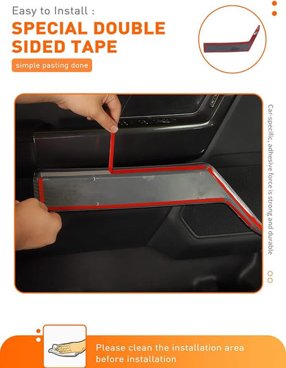 Savadicar Carbon Fiber Interior Accessories - Front Door Handles Trim Cover for Ford F150 (2021-present) - Premium Texture Interior Decor Upgrade Kit, 2-Piece Set