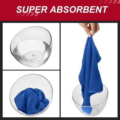 Oudain 200 Pcs Microfiber Cleaning Cloth 16x16 Inch Microfiber Towels for Car Ultra Absorbent Cleaning Rags Reusable Lint Free Streak Free Detailing Towel for Car Washing Drying Dusting (Dark Blue)