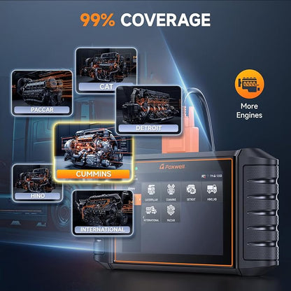 FOXWELL Heavy Duty Truck Scanner - HD500 Diesel Scaner Diagnostic Tool with DPF Regeneration/Injector Cutoff, fit for Cummins, Detroit, Caterpillar, Paccar, Hino, Lifetime Free Update, Orange