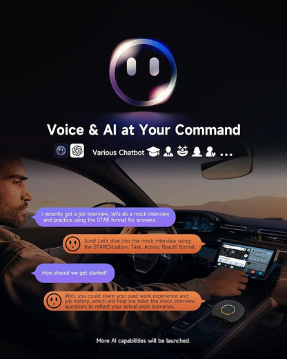 2025 Upgrade CB6 CarPlay AI Box&Android AI Box, Wireless CarPlay/Android Auto Adapter, Plug & Play CarWave Car Smart Box with AI DriveChat, GPS Track, Android 13, 2 BT, 4G LTE, 8G+128G, Gray