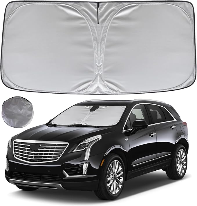 KAYZT Windshield Sun Shade for 2017-2025 2026 Cadillac XT5 Foldable Sunshade SUV Front Window Custom Fit Car Accessories