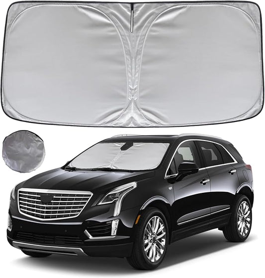 KAYZT Windshield Sun Shade for 2017-2025 2026 Cadillac XT5 Foldable Sunshade SUV Front Window Custom Fit Car Accessories