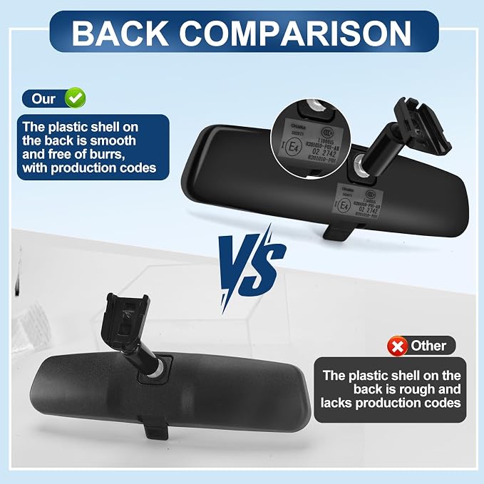 rear view mirror, Interior rearview mirror Kit compatible with Ford F150, Dodge RAM,Chevrolet Silverado, Toyota Camry, Nissan Altima, Hyundai Sonata, Kia Optima, Jeep Wrangler, Mazda CX-3, GMC Enclave