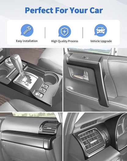 for 4Runner 2010-2019 Matte Black Whole Set Interior Panel Cover Trim Kit, Center Console Gear Shift Dashboard Panel Cover Trim for Toyota 4runner Interior Accessories