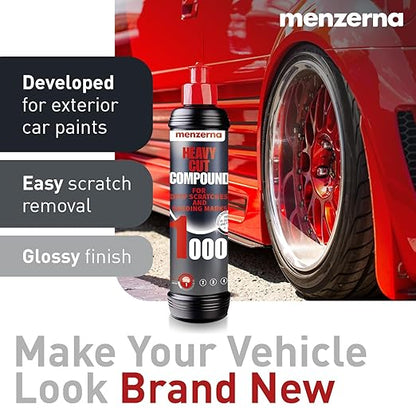 menzerna Heavy Cut Compound 1000 Improved Formula I Abrasive Polishing Compound for Deep Scratches, Swirls I Buffing and Polishing Compound for Scratch Repair I Silicone Free I 16 fl oz.