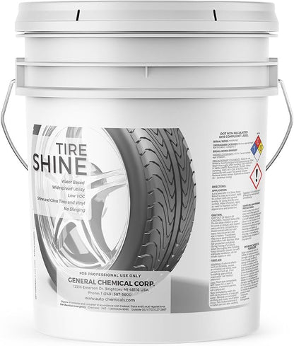 AutoGeneral - Tire Shine - Water-Based Cleaner - High-Gloss Tire Dressing - Protects Against Cracking, Fading and UV Effects - Industrial Strength - 5 Gallon Pail