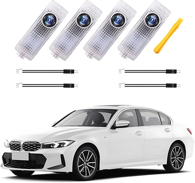 4PC Car Door Light Projector, Customized Logo Door LED Lights Compatible with 1/2/3/4/5/6/7/X/Z/M/GT Series B Car Accessories