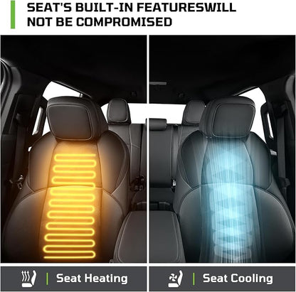 Fit for Tacoma 2024-2026 Car Seat Covers,Custom Car Seat Covers Full Set 5-Seat Car Seat Protector,Waterproof Comfortable Luxury Leather Seat Covers-Full Coverage Automotive Seat Covers Design(Black)
