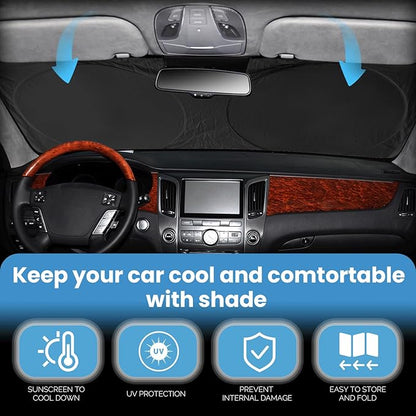 for Chevy Colorado 2026 Windshield Sun Shade Sunshade- for Chevrolet Colorado 2015-2023 2024 2025 Truck Accessories Windshield Cover 210T Reflective Front Window Protector Blocks UV Car Sun Visor