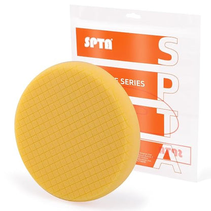 Yellow T80 High-Cut Foam Polishing Pad, SPTA 1Pc 7.5 Inch Face for 7 Inch 180mm Backing Plate Compound Buffing Sponge Pads for Car Buffer Polisher Compounding, Polishing and Waxing - FPTSS7Y