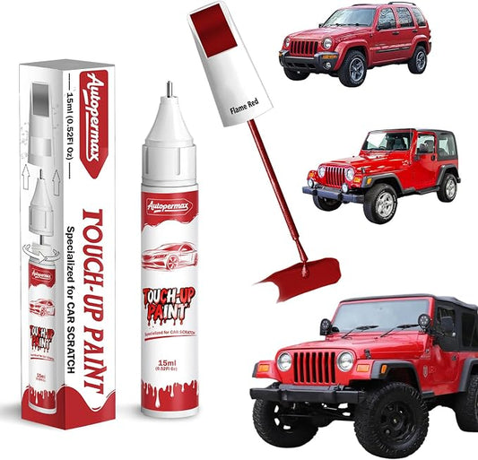 PR4/TR4 Flame Red Car Touch Up Paint for Jeep, Color Accurate Two-In-One Car Paint Scratch Repair Pen, Professional Scratch Remover for Vehicles Chips and Nicks Scuff