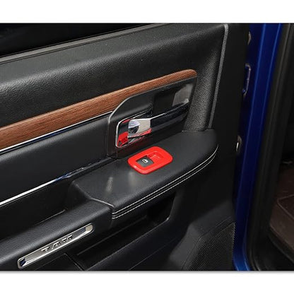Red Window Lift Switch Cover Interior Button Trim Kit for Dodge RAM 2010-2017/Dodge Charger Durango 2011-2021