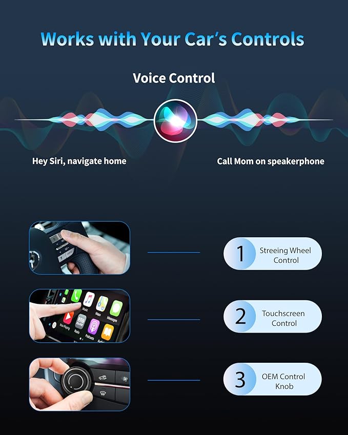 Wireless CarPlay Adapter for iPhone Plug & Play Seamless Connection Convert Wired to Wireless CarPlay for iOS 10+ and Cars from 2016