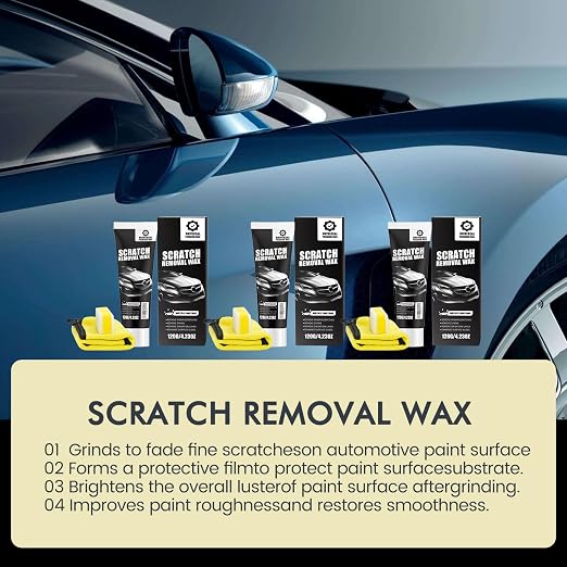 Scratch Remover for Vehicles - Car Paint Scratch Remover with Sponge & Wipe, Car Scratch Repair Kit for All Color, Auto Detailing Polish for Light to Deep Scratches (2 PC)