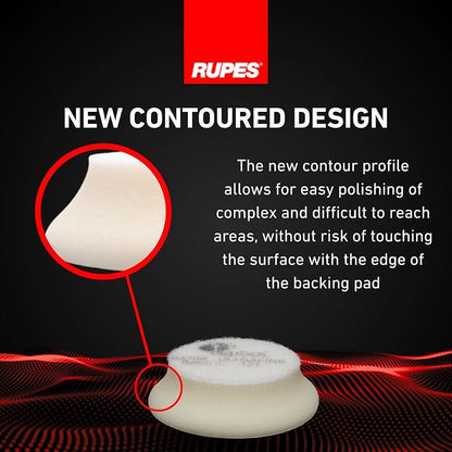 RUPES 9.DA70S/4 Pack of 4 White D-A Ultra-Fine Polishing Foam Pads 70mm | Ideal for Paint Correction & Gloss Enhancement | Removes Extremely Fine Defects | Compatible with 2.75" Backing Plate