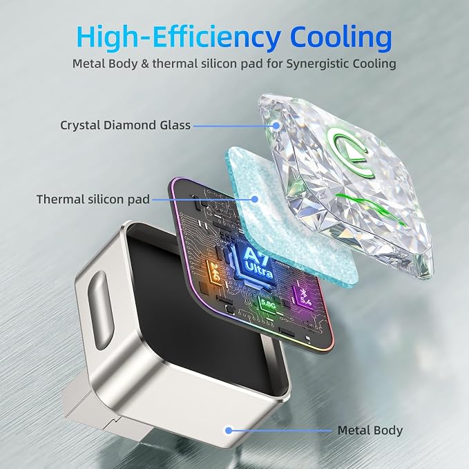 Wireless Apple CarPlay Adapter, 5.8G Quad-Core Chip No Latency, Aerospace Silicone Cooling, Zn-Alloy & Diamond Panel, Plug & Play Wired to Wireless CarPlay Adapter