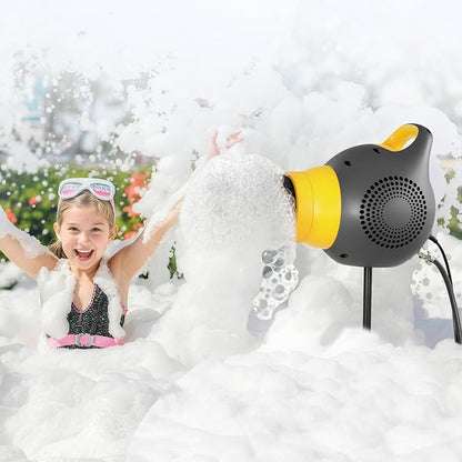 VEVOR Foam Machine, 115 W Party Foam Cannon, Portable Foam Maker with a Tripod Stand, Powerful Foam Party Machine, for Backyard, Pool, Outdoor Events, Birthdays, Celebrations and Party, Grey & Yellow