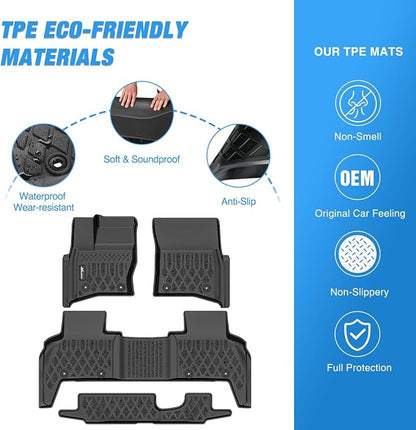 Nilight TPE Floor Mats for Land Rover Defender 110 2020 2021 2022 2023 2024 2025 All Weather Custom Fit Heavy Duty Floor Liners