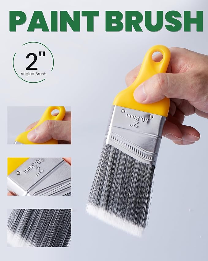 Voomey 13Pc Paint Cups for Painting, Small Paint Bucket Holds 16 oz. of Paint or Stain, Paint Cup, Paint Pail Liner, Brush, Trim Painting Tool, for Finishing Work and Repairs