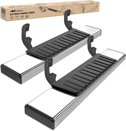 Nilight Running Boards for 2019-2026 Chevy Silverado GMC Sierra 1500 2500 3500 Regular Standard Single Cab 6 Inch Side Step Nerf Bars Stainless Steel