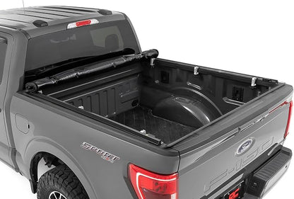 Rough Country Soft Roll-Up Truck Bed Cover for Ford F-150, Lightning & Raptor (2015–2026) – Fits 6'7 Bed, Low-Profile All-Weather Tonneau Cover