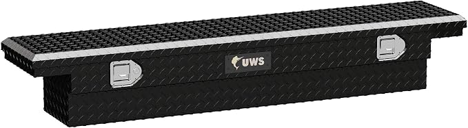 UWS EC10312 63-Inch Gloss Black Heavy-Wall Aluminum Slim Truck Tool Box with Low Profile, RigidCore Lid
