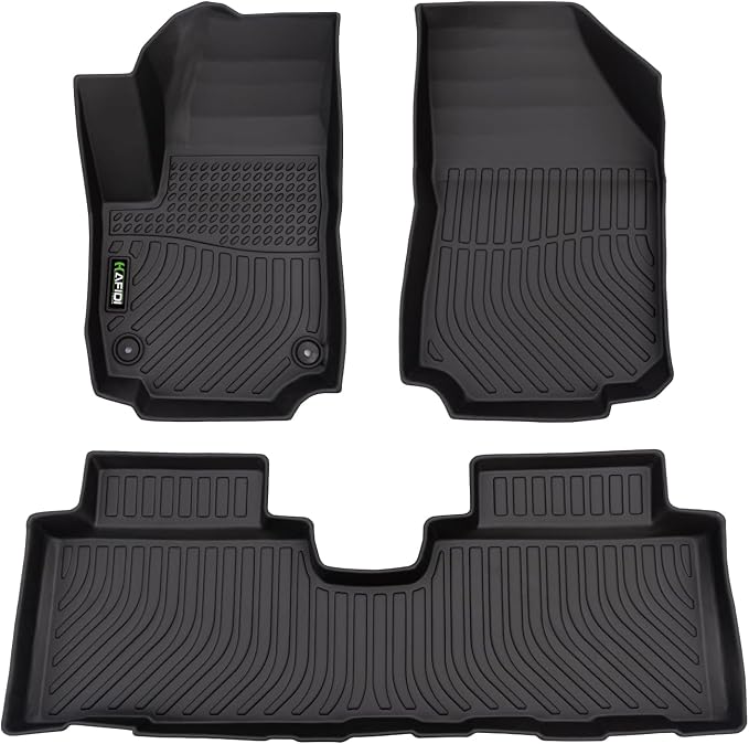 Floor Mats Custom for GMC Terrain 2018-2024 & Chevrolet Equinox 2018-2024 All Weather Protection TPE Heavy Duty Non-Slip Automotive Floor Liners Fits Front& 2nd Row Full Set Accessories, Black